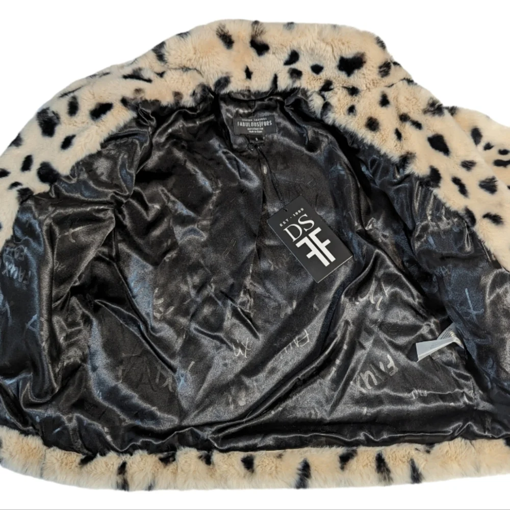 Donna Salyers Fabulous Furs Kid's Wild Cheetah Faux Fur Jacket Size Small